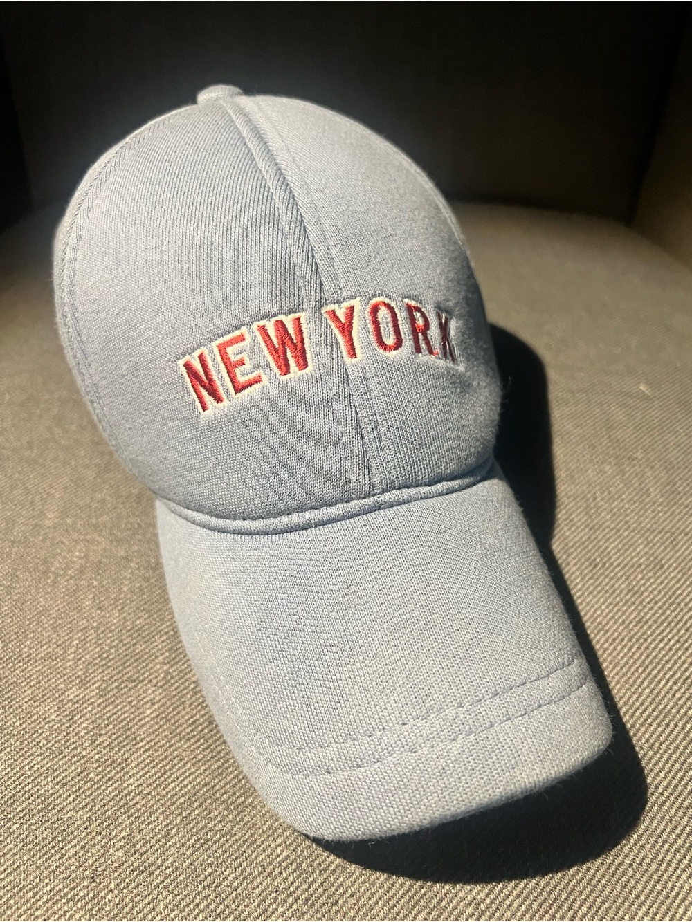 Zara Black Baseball Cap with Red Embroidered 'NEW YORK'